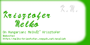 krisztofer melko business card